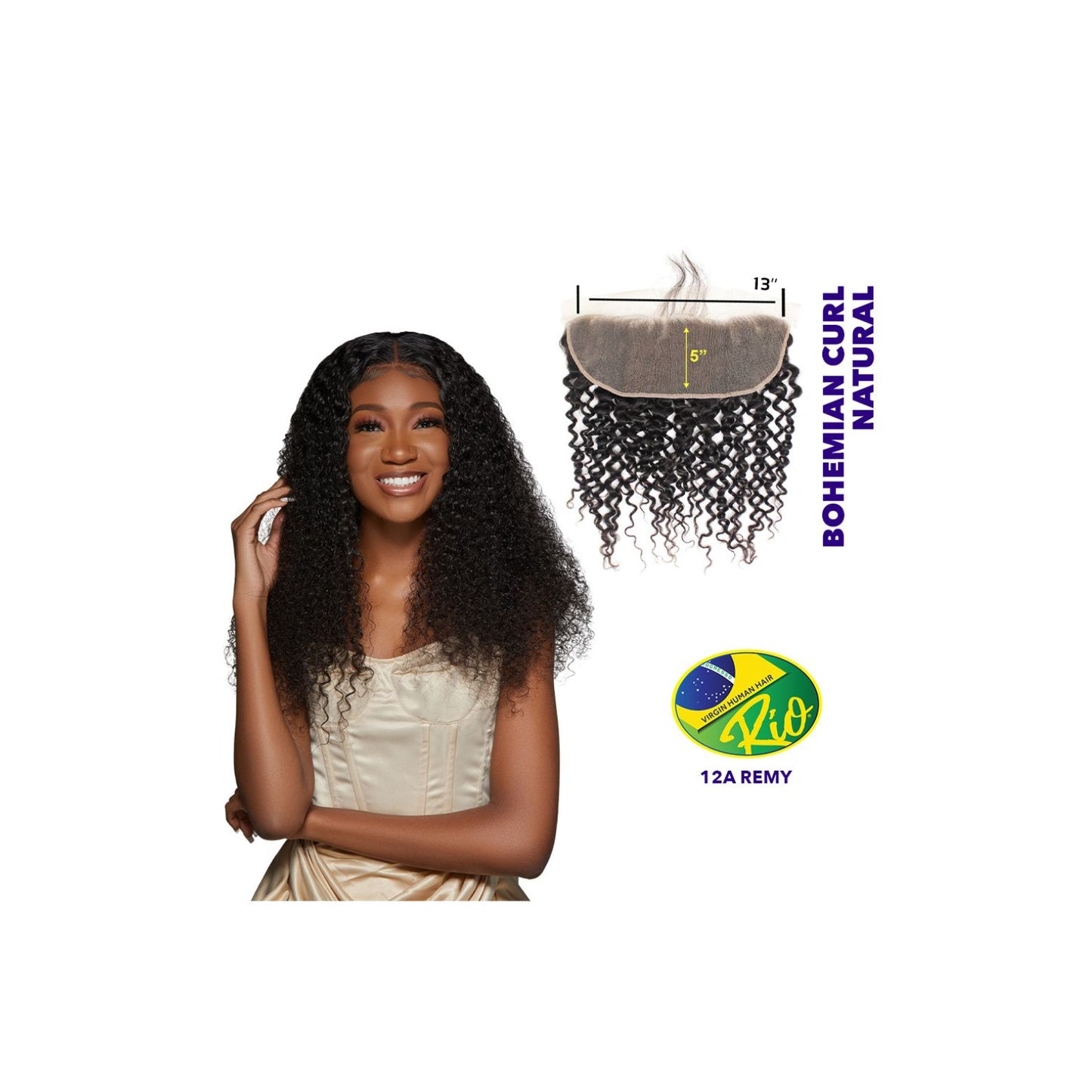 RIO 100% Virgin Human Hair 13x5 Frontal - Bohemian