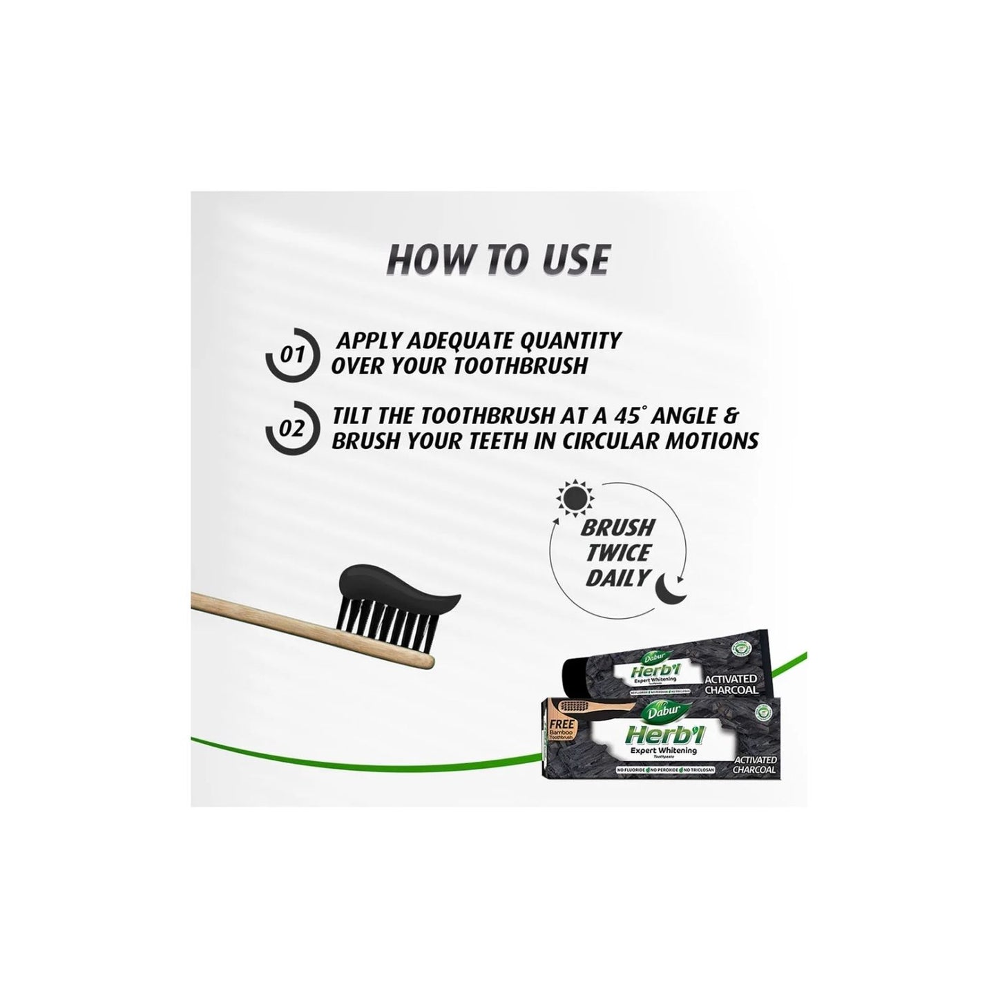 DABUR HERB'L ACTIVATED CHARCOAL TOOTHPASTE 120G