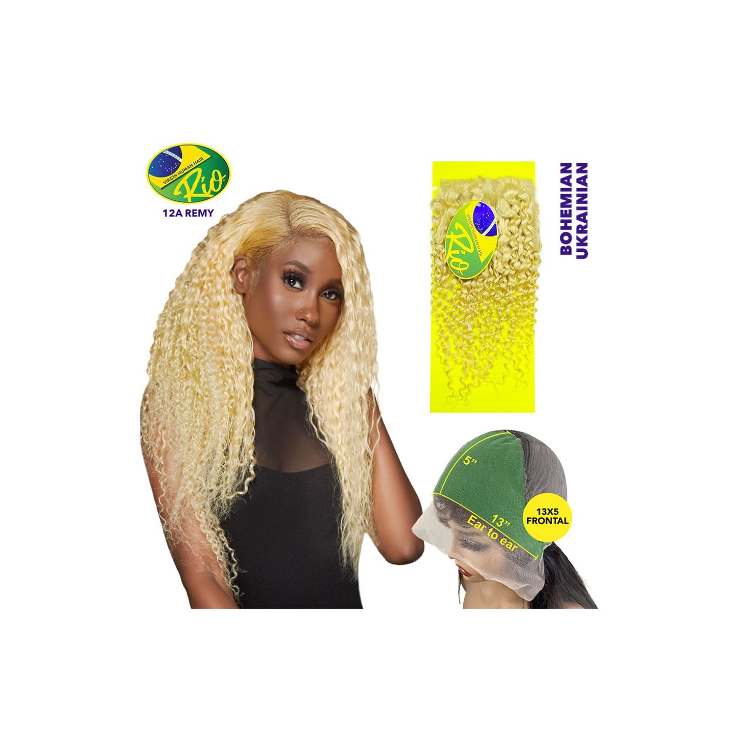 RIO 100% Virgin Human Hair 13x5 Frontal - Bohemian