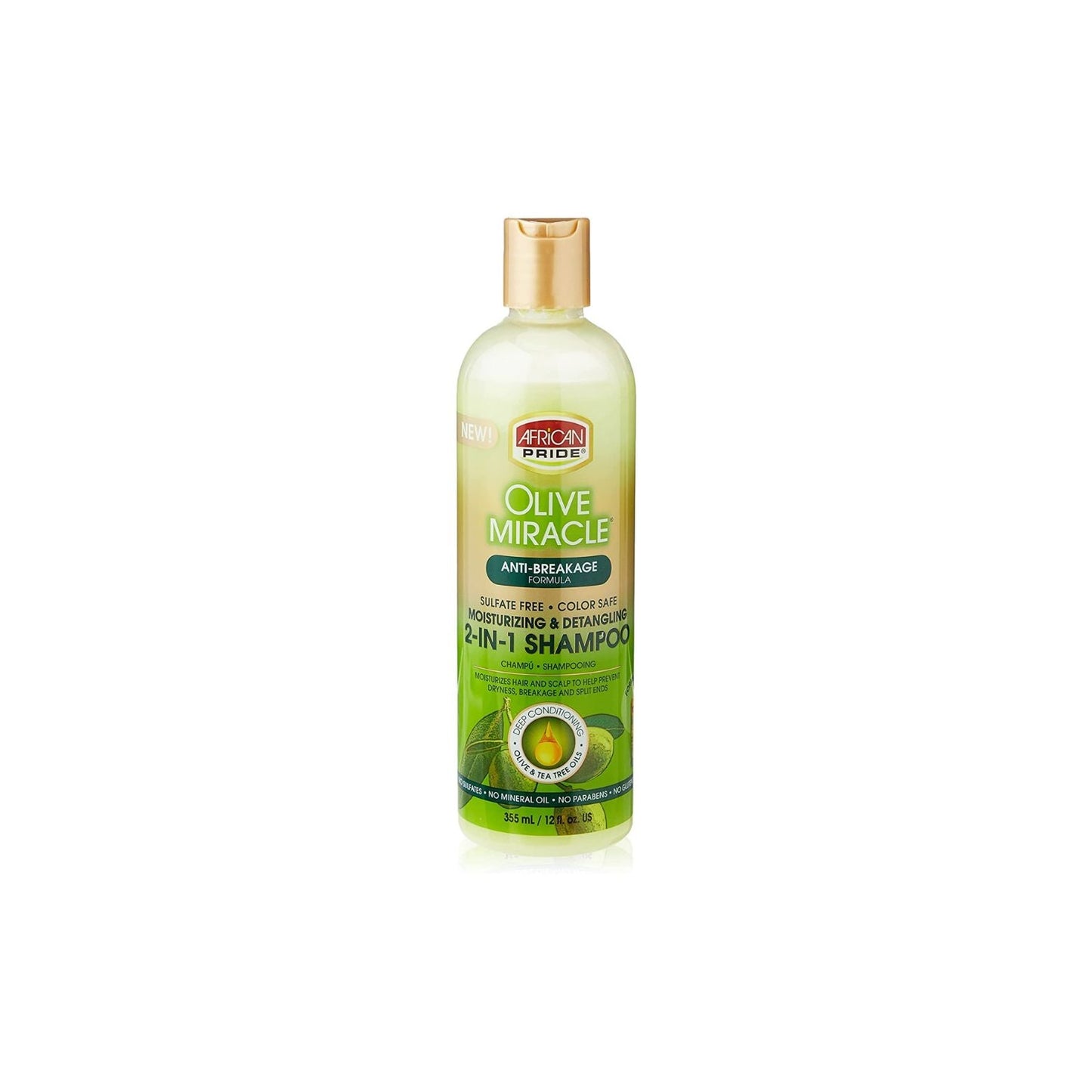 African Pride Olive Miracle 2-in-1 Shampoo and Conditioner, 12oz