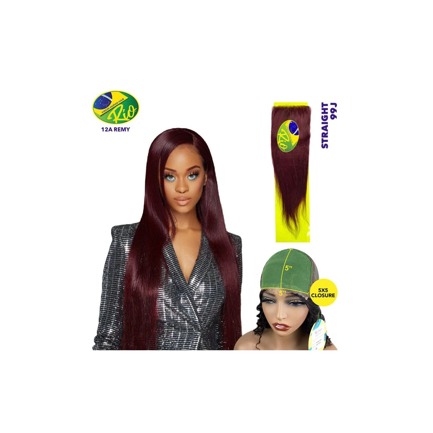 Rio 100% Virgin Human Hair 5x5 Closure - Straight