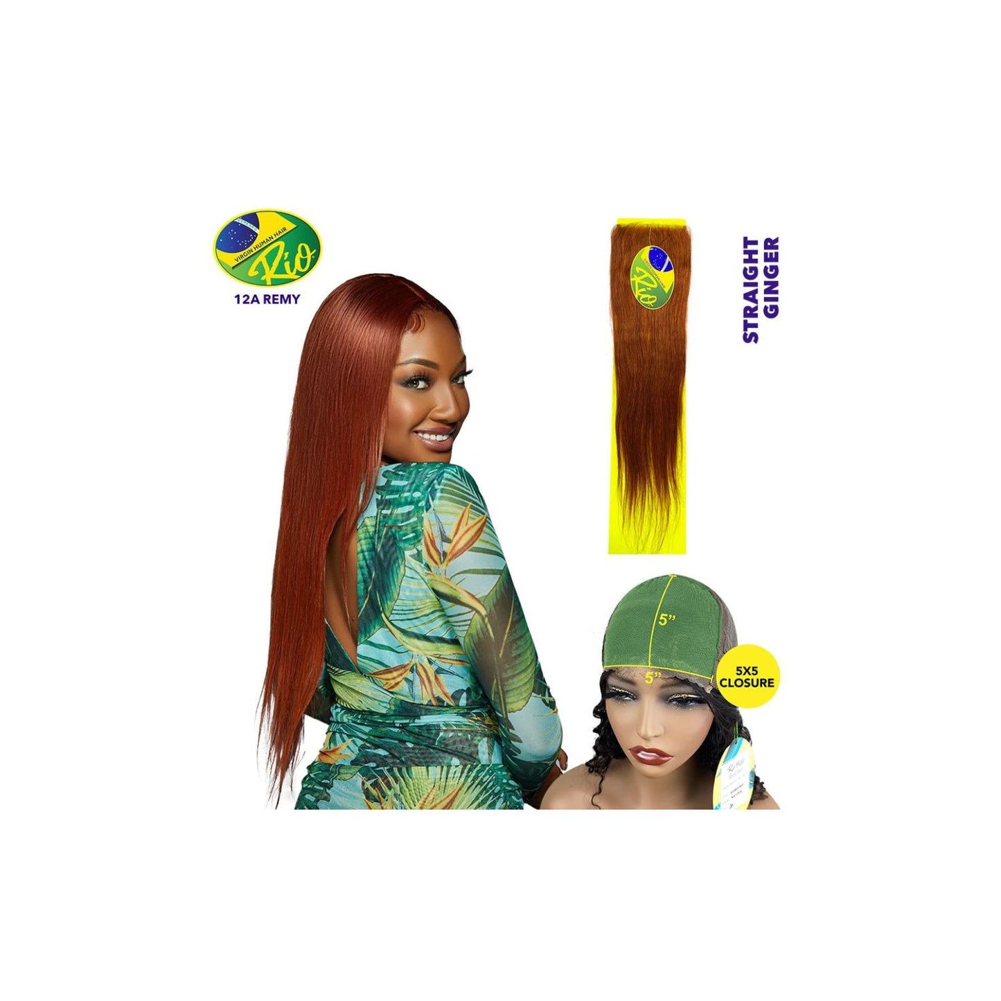 Rio 100% Virgin Human Hair 5x5 Closure - Straight