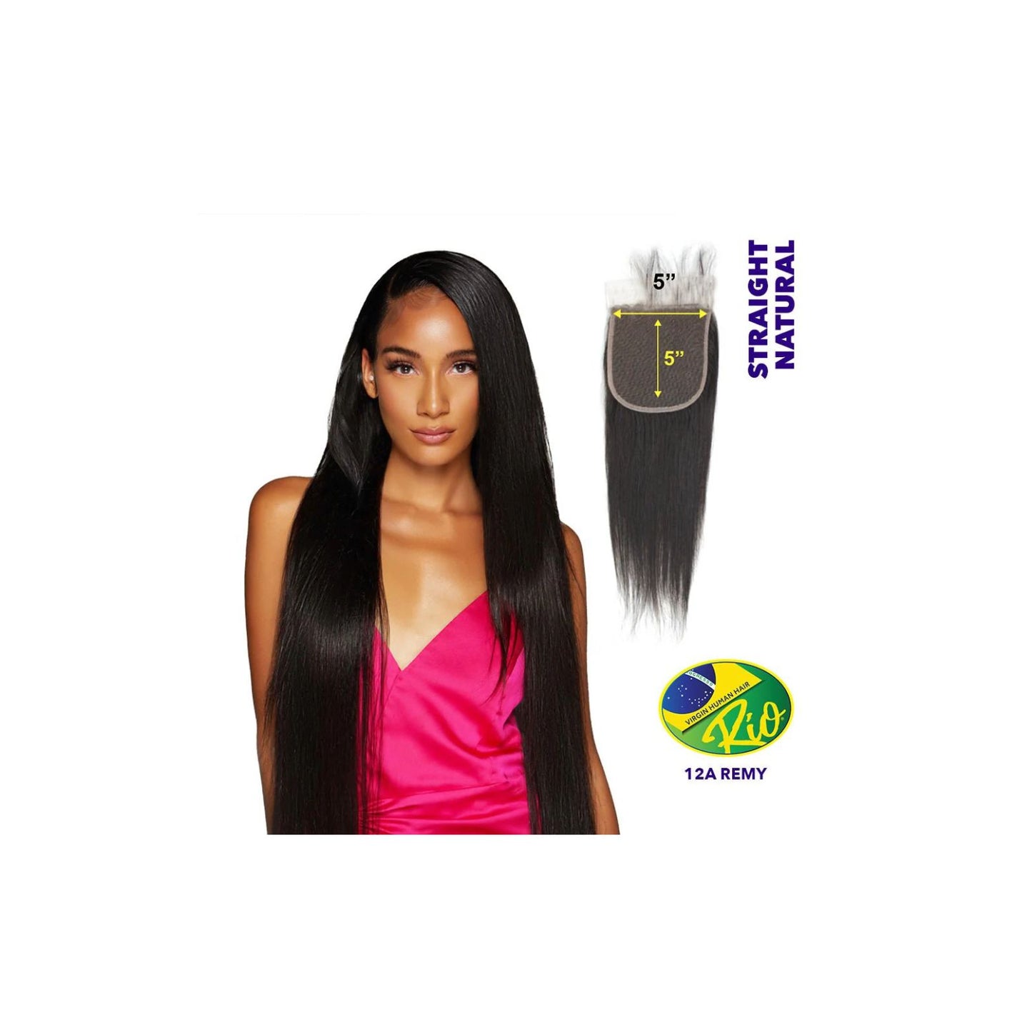 Rio 100% Virgin Human Hair 5x5 Closure - Straight