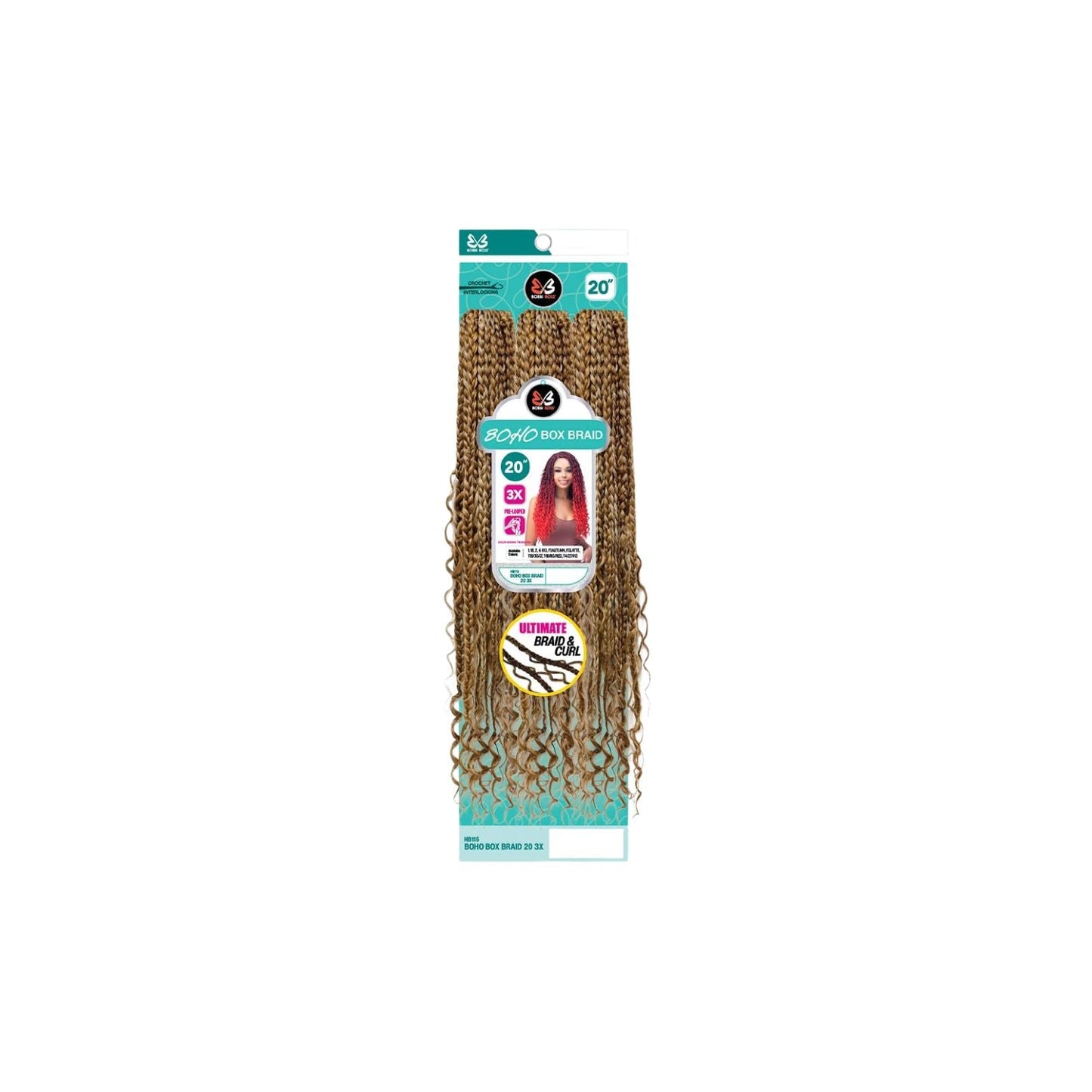 BOBBI BOSS Pre-Looped Crochet Braid 3X BOHO BOX BRAIDS 20"