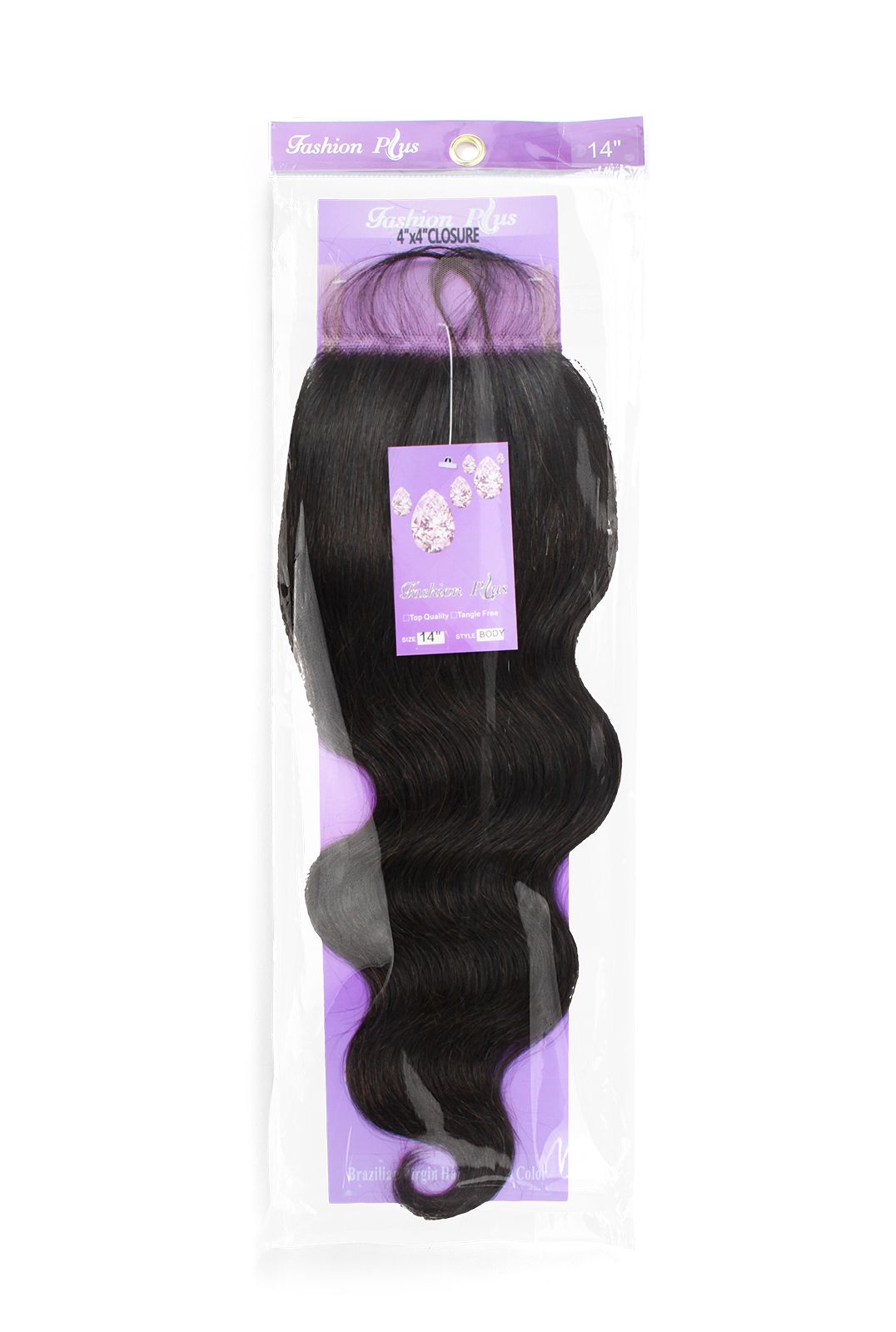 Fashion Plus - 100% Human Hair Brazilian Virgin 5x5 Lace Closure