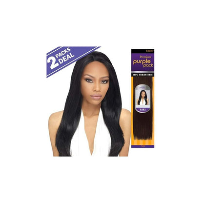 OUTRE Premium 100% Human Hair Weave PURPLE PACK YAKI - BUNDLE