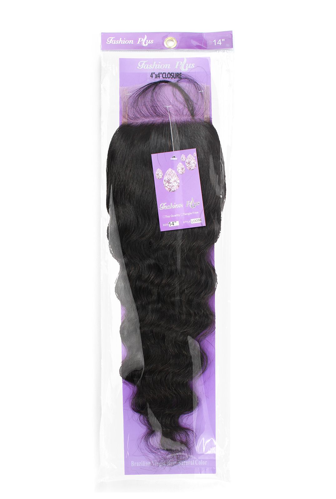 Fashion Plus - 100% Human Hair Brazilian Virgin 5x5 Lace Closure